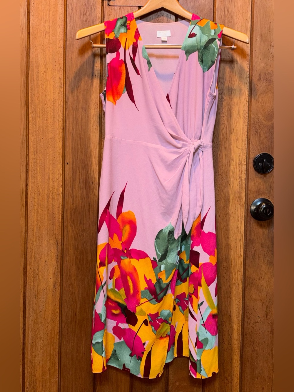 Christian Siriano for J. JillFloral Wrap-Front Sleeveless Midi Dress in Lavender